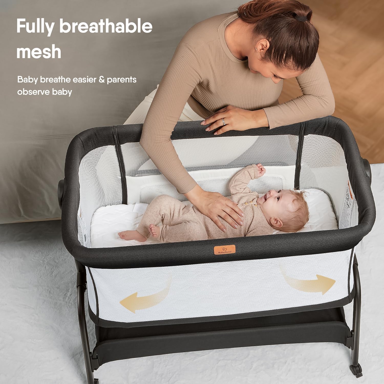 BabyBond Baby Bassinet 3 in 1 Infant & Toddler Cradle