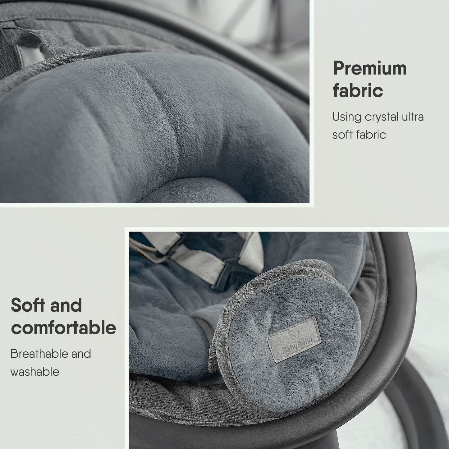 Baby Swings for Infants, Baby Swing, Bluetooth Infant Swing with Music Speaker, 5 Speeds and Remote Control, Indoor & Outdoor Use