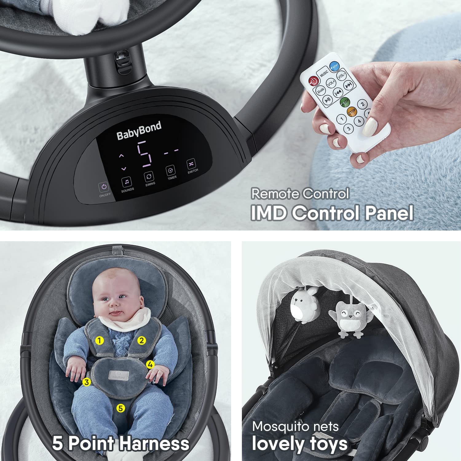 BabyBond Baby Swings for Infants Bluetooth Infant Swing