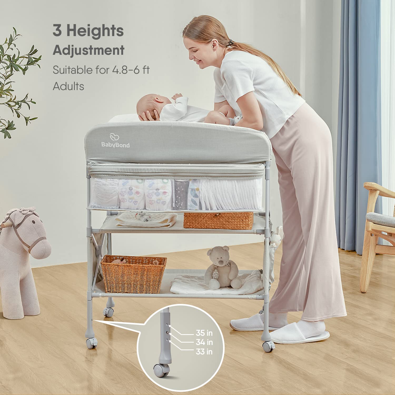 BabyBond Portable Baby Changing Table for Infant and Newborn