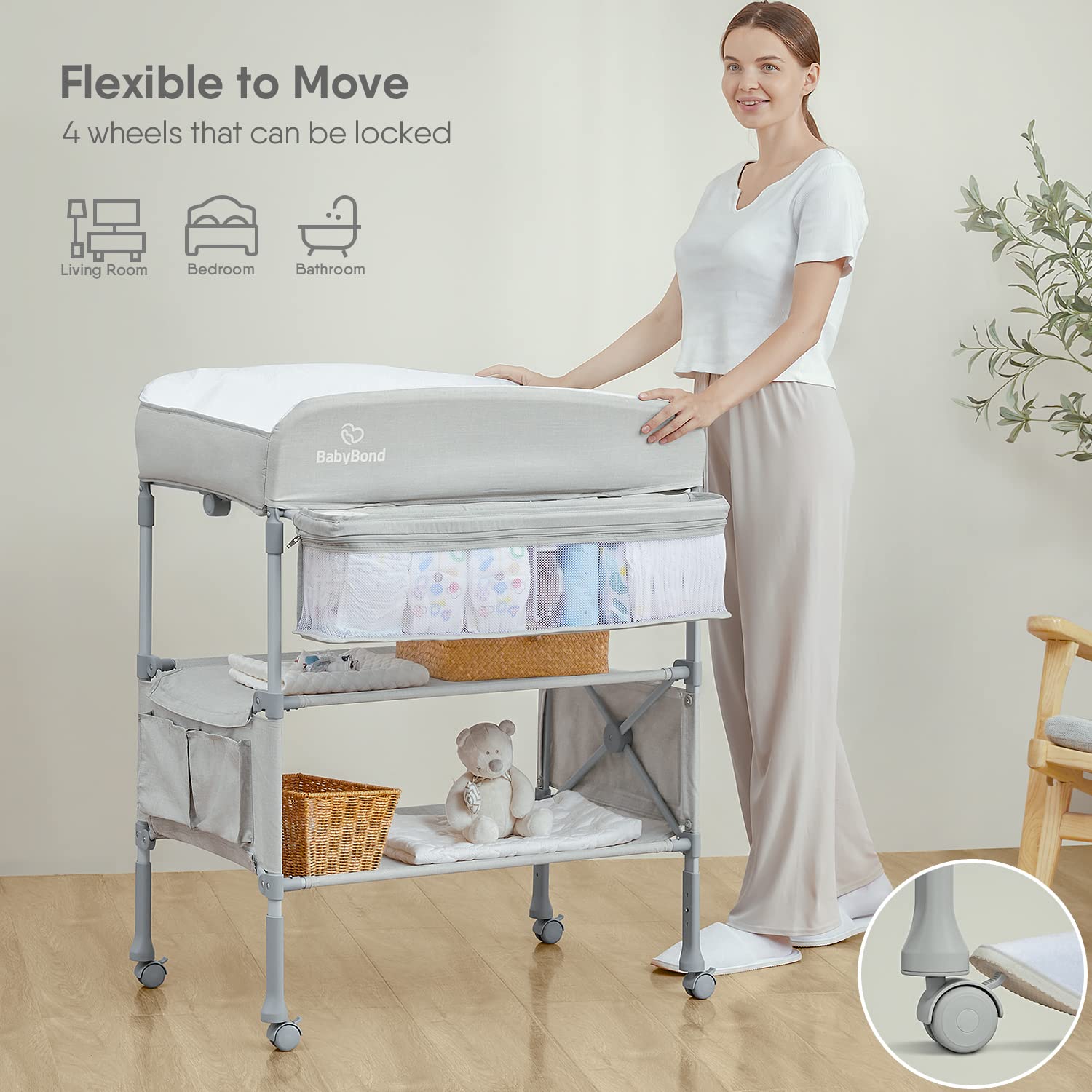 BabyBond Portable Baby Changing Table for Infant and Newborn